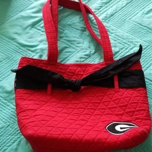 Red and Black UGA Bulldogs Quilted Cloth Purse